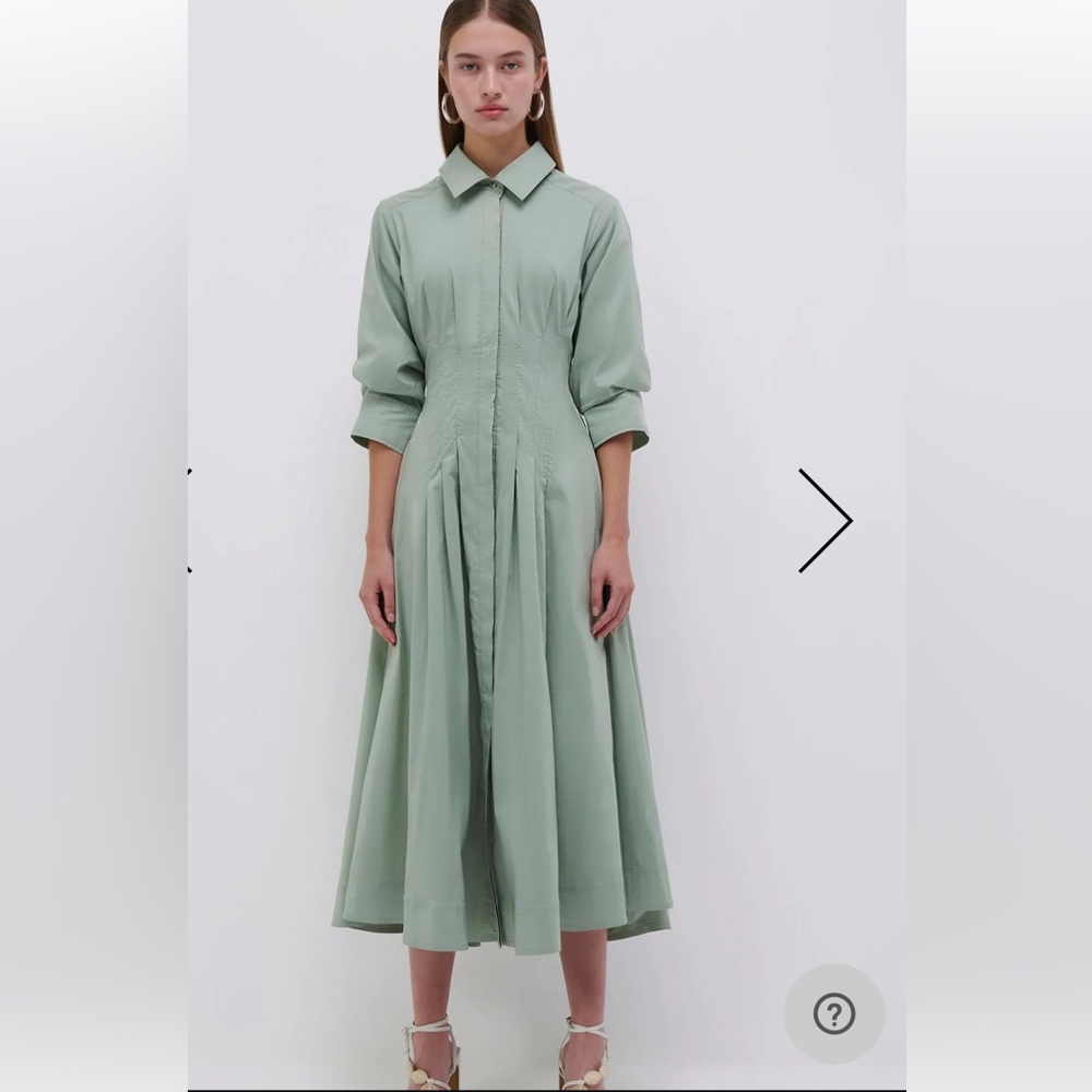 Jonathan Simkhai Jazz Cotton Poplin Pintuck Dress xs